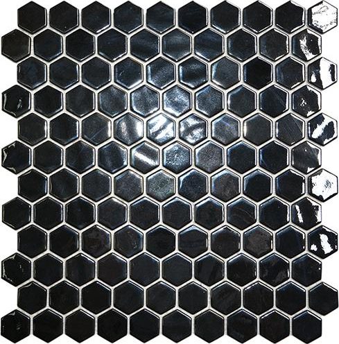 Mosaico Hexagon Opalo Black Cristal 2.5x3.1x4.4 (29x30.1)